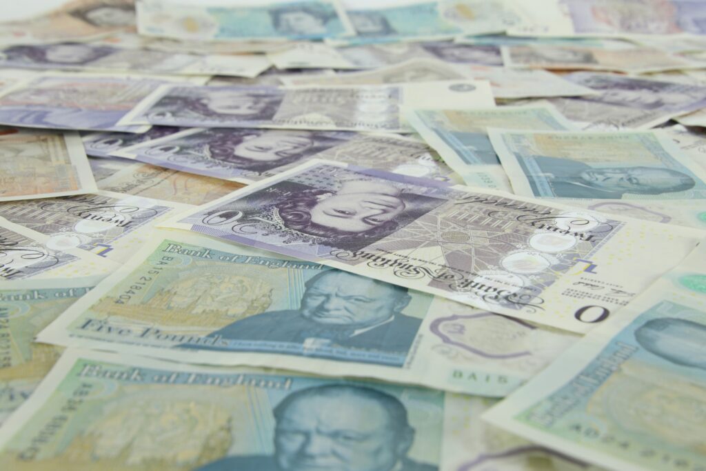 Photo of many pound notes